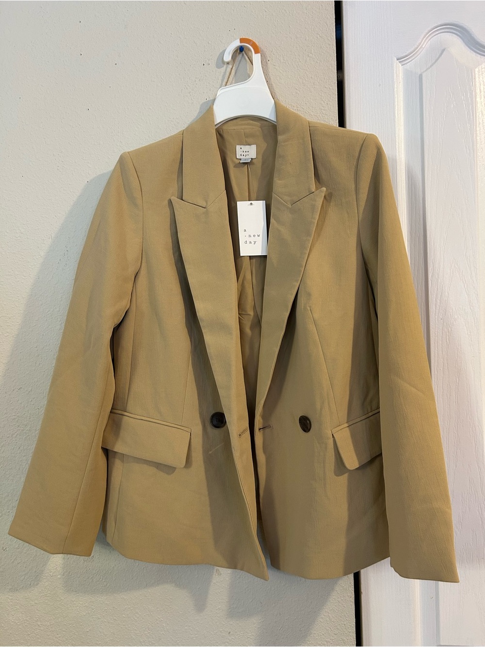 a new day Women's Camel Double-Button Blazer - Picture 3 of 6